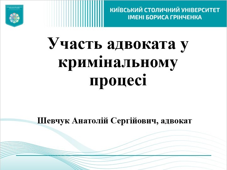 Гостьова лекція адвоката Анатолія Шевчука на тему «Участь адвоката у кримінальному процесі»